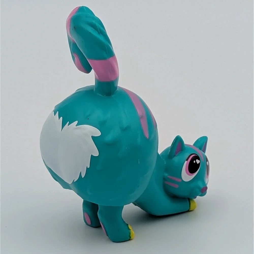 KittyShimmy Bobble Butts Cat Figure Teal Pink Striped Whimsical Kitten Basic Fun
